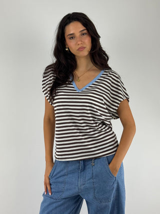 T-shirt V righe - T262A155