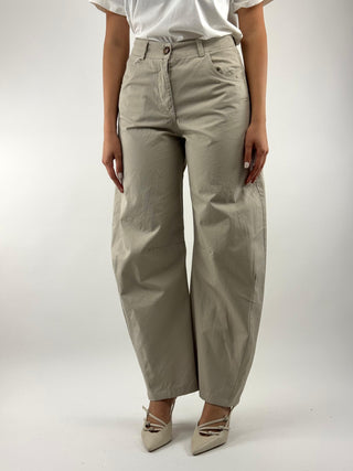 Pantalone tasche ecopelle - S26P824