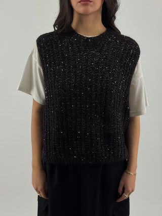 Gilet con paillettes - B40D0197