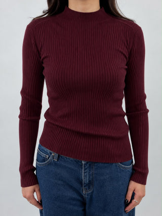Maglia lupetto a costine - M226
