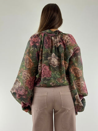 Camicia floreale manica larga - W25C184