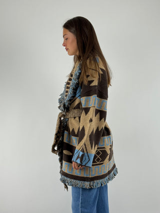 Cardigan in fantasia con cintura - W5HMG48A400