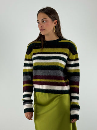 Maglione righe con spallacci - 55138F