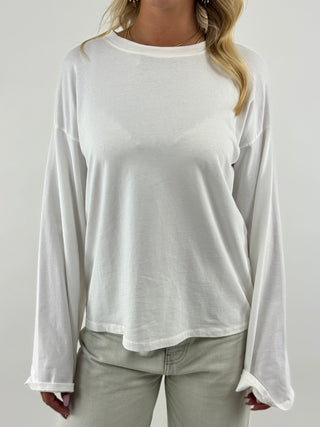 T-shirt manica a campana con stampa sul retro - 283M