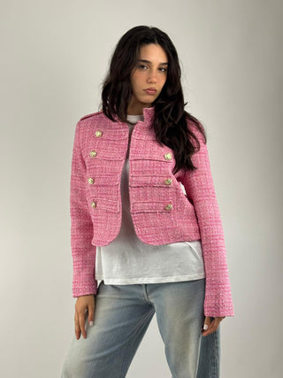 Giacca crop napoleon in boucle - 26B4327
