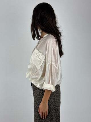 Camicia con taschino crochet  - S26CG40