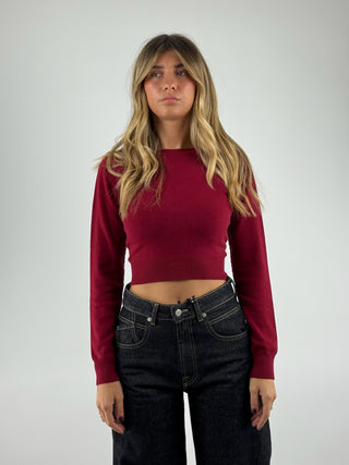 Maglia girocollo crop - 3M0805C