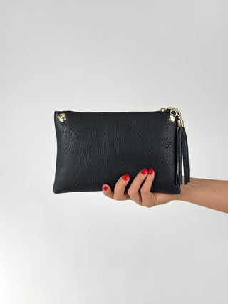 Pochette piccola in pelle con tracolla dorata - FW25-PD10811