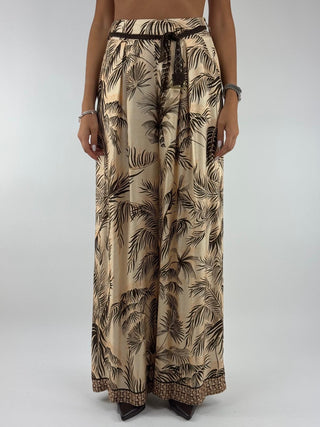 Pantalone fantasia foglie - PP403T402F