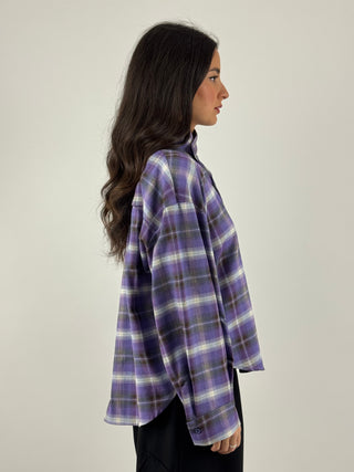 Camicia oversize assimetrica a quadri - CVS-R050
