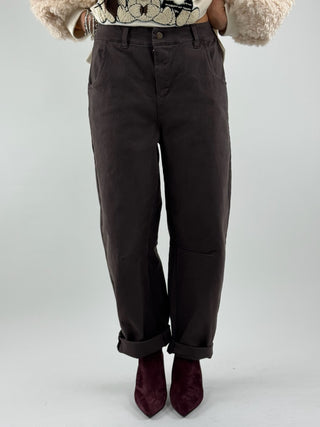 Pantalone ovetto cotone con elastico dietro - AL-2030
