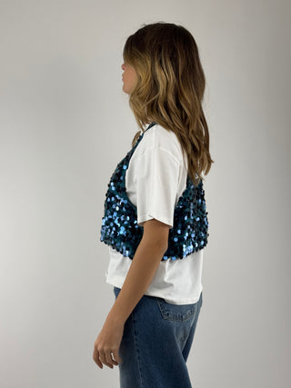 T-shirt over paillettes - S0019PG