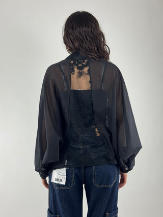 Camicia nera in organza - TAC0681