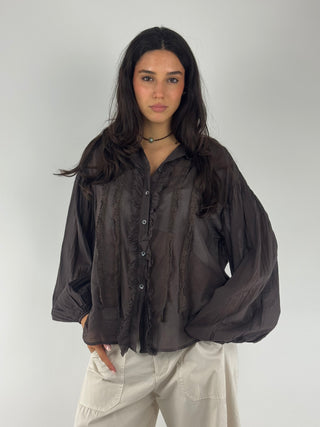 Camicia ampia rouches - R02Y0823
