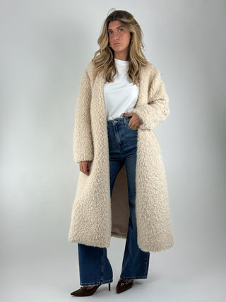 Cappotto lungo ecopelliccia - S0064
