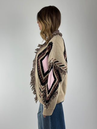 Cardigan frange- P6HMG17A414