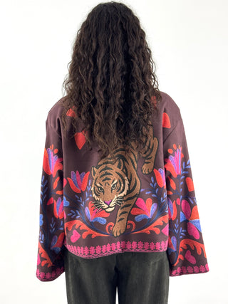 Bomber ricamo con polso rigato, KVS-R087