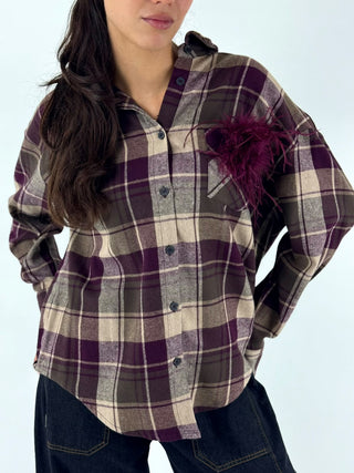 Camicia quadri borgogna - 27C6314