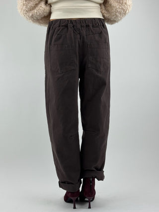 Pantalone ovetto cotone con elastico dietro - AL-2030