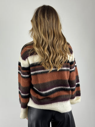 Maglione girocollo a righe - 55142F