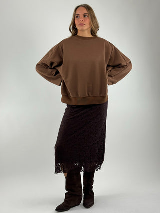 Set felpa over + abito pizzo - HFW-P011