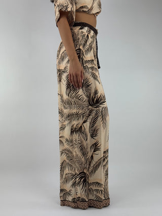 Pantalone fantasia foglie - PP403T402F