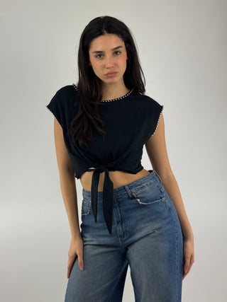 T-shirt crop nodo - V39A0139