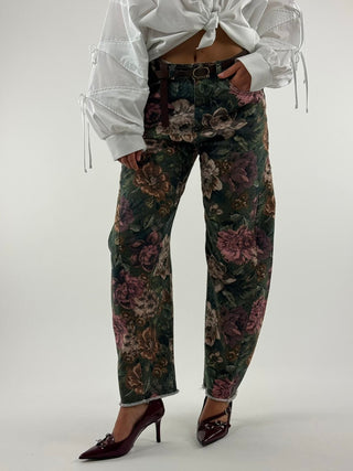 Pantalone fantasia floreale - W25P158