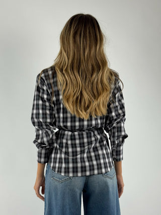 Camicia quadro con cintura - TF1531