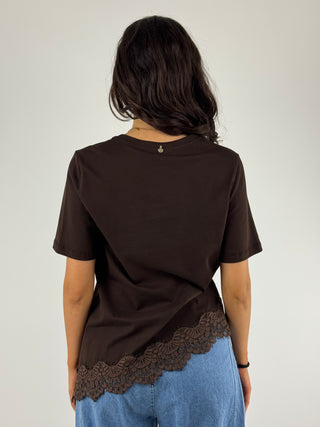 T-shirt  con pizzo - D02E0816