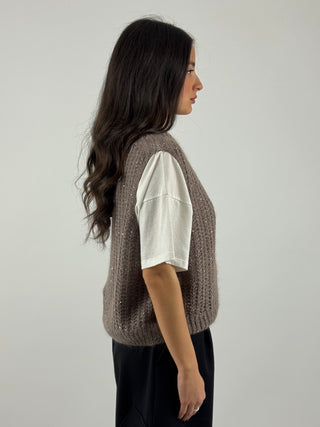 Gilet con paillettes - B40D0197