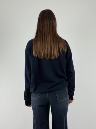 Felpa girocollo con strass - DH425