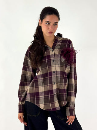 Camicia quadri borgogna - 27C6314