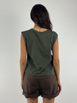 Top smanicato con arriccio laterale - UAB0364