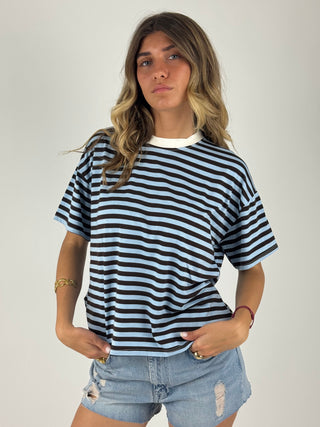 T-shirt a righe - MJS-Q164