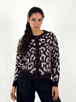 Cardigan jacquard animalier - 7AC7210