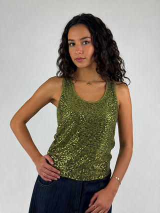 Canotta paillettes - C109W