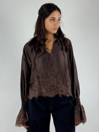 Camicetta con dettagli in pizzo - D03E0158