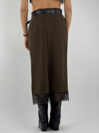 Gonna longuette con pizzo - GVS-Q026