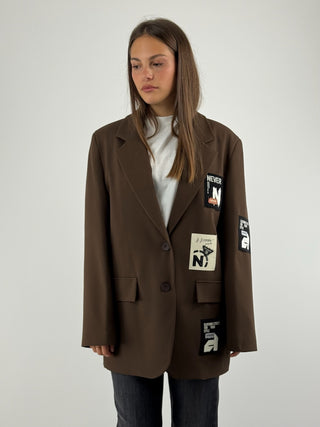 Giacca over con patch - M09037