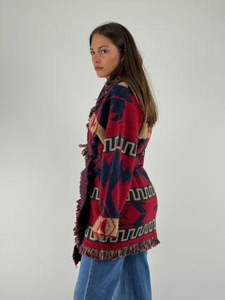 Cardigan in fantasia con cintura - W5HMG48A400