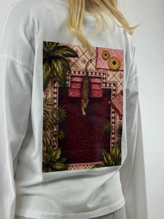 T-shirt manica a campana con stampa sul retro - 283M