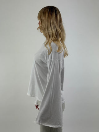 T-shirt manica a campana con stampa sul retro - 283M