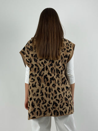 Gilet alanui maculato con strass - LFP-P025