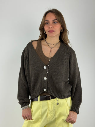 Cardigan bottoni gioiello, JIT-Q010