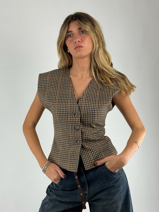 GILET KIMONO check - 38065/4506