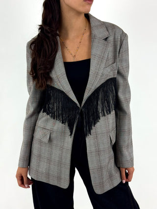 Blazer a quadri con frange
- TAC1312