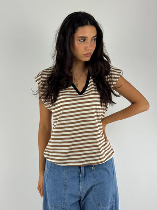 T-shirt V righe - T262A155