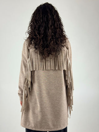 Cappotto in maglia con frange - 56720