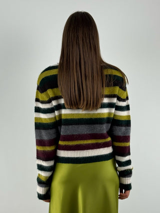 Maglione righe con spallacci - 55138F